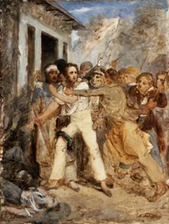 Study for a Battle Scene: A man being arrested, c.1830